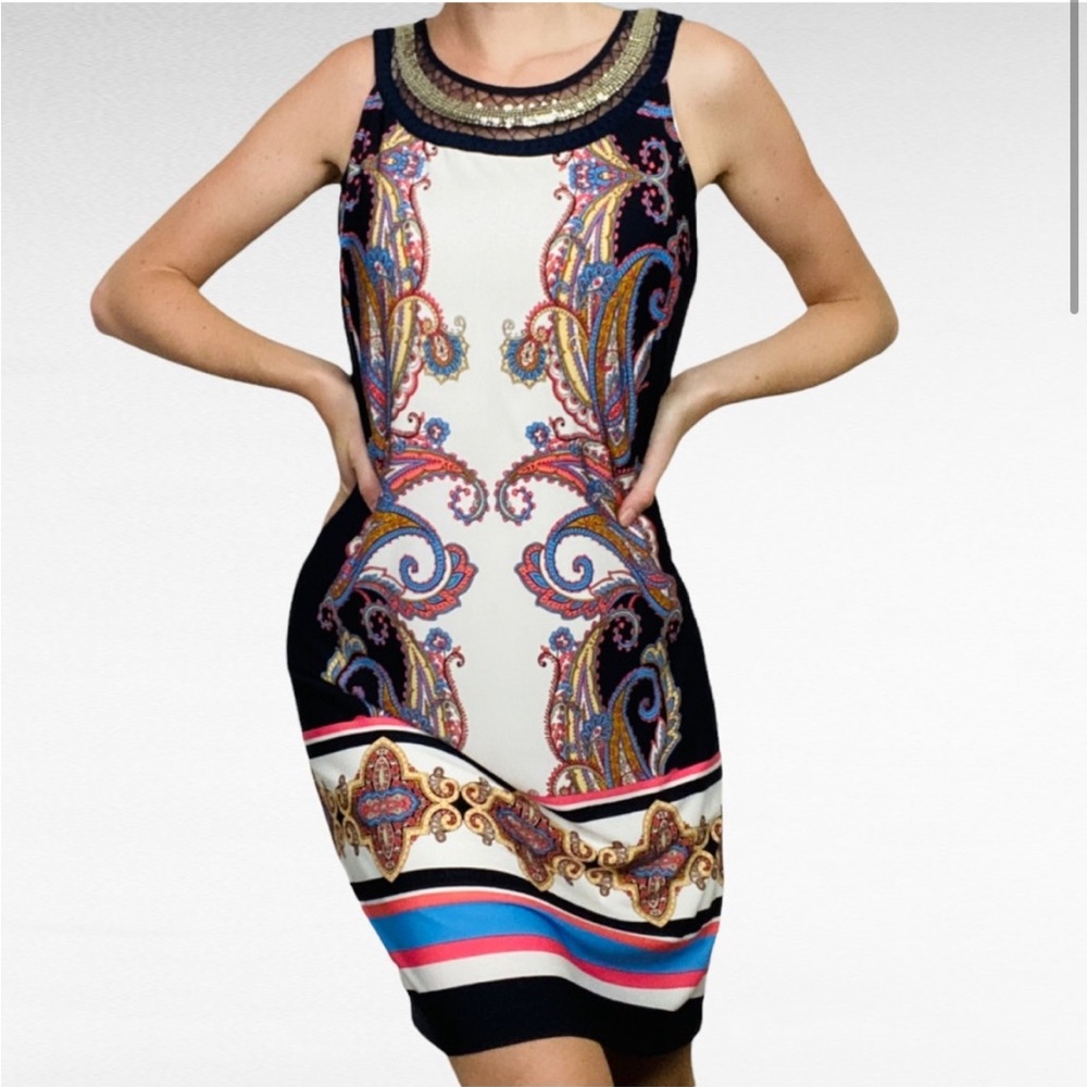 Beautiful Jeweled Neck Roz & Ali Dress